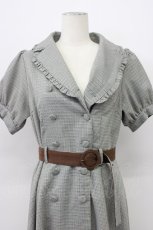 画像4: axes femme POETIQUE / グリンチェックワンピース M グレー T-26-03-13-025-AX-OP-SA-ZT (4)