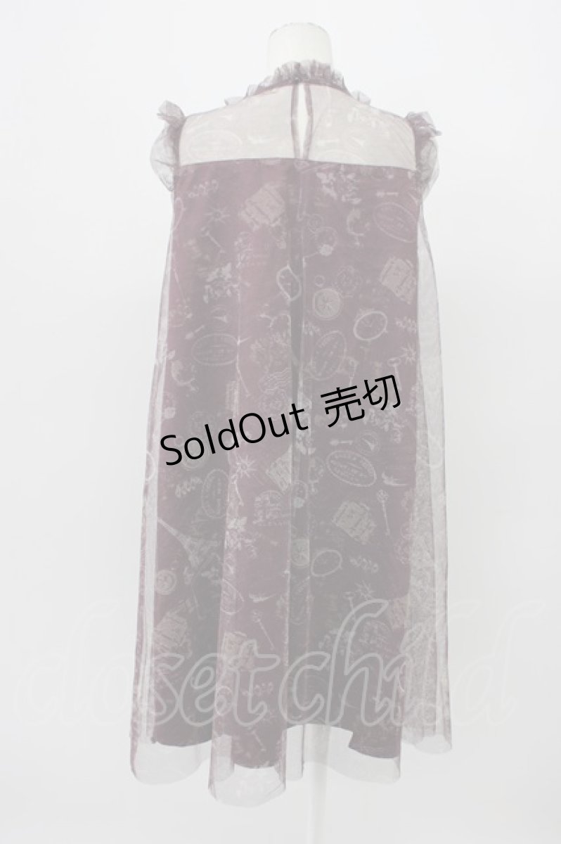 画像2: axes femme / トラベルチュール重ねワンピース M ボルドー T-26-03-13-028-AX-OP-SA-ZT (2)