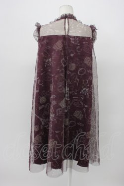 画像2: axes femme / トラベルチュール重ねワンピース M ボルドー T-26-03-13-028-AX-OP-SA-ZT