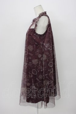 画像4: axes femme / トラベルチュール重ねワンピース M ボルドー T-26-03-13-028-AX-OP-SA-ZT