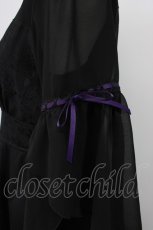 画像4: axes femme POETIQUE / チャイナボタンフレア袖ワンピース M ブラック T-26-03-13-029-AX-OP-SA-ZH (4)