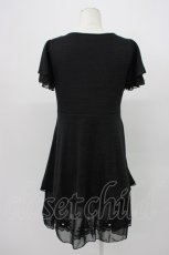 画像2: axes femme / 裾お花モチーフ半袖ワンピース  黒 T-26-03-13-030-AX-OP-SA-ZT645 (2)