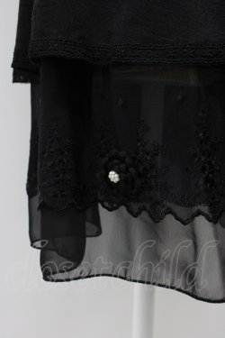 画像4: axes femme / 裾お花モチーフ半袖ワンピース  黒 T-26-03-13-030-AX-OP-SA-ZT