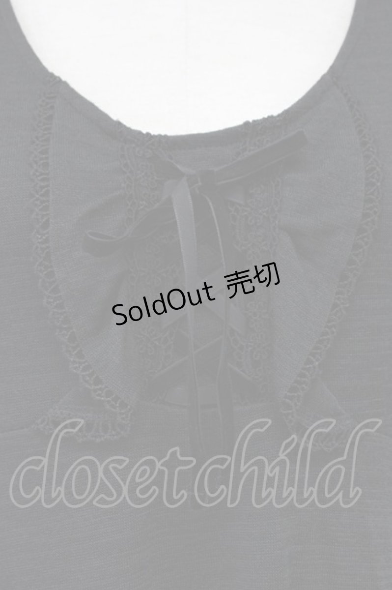 画像5: axes femme / 裾お花モチーフ半袖ワンピース  黒 T-26-03-13-030-AX-OP-SA-ZT645 (5)