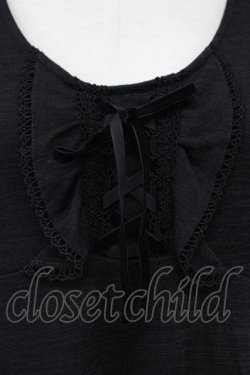 画像5: axes femme / 裾お花モチーフ半袖ワンピース  黒 T-26-03-13-030-AX-OP-SA-ZT