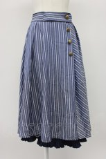 画像1: axes femme / 連ボタンミディスカート  青Ｘ白 T-26-03-13-031-AX-SK-SA-ZT (1)