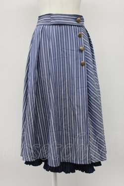 画像1: axes femme / 連ボタンミディスカート  青Ｘ白 T-26-03-13-031-AX-SK-SA-ZT