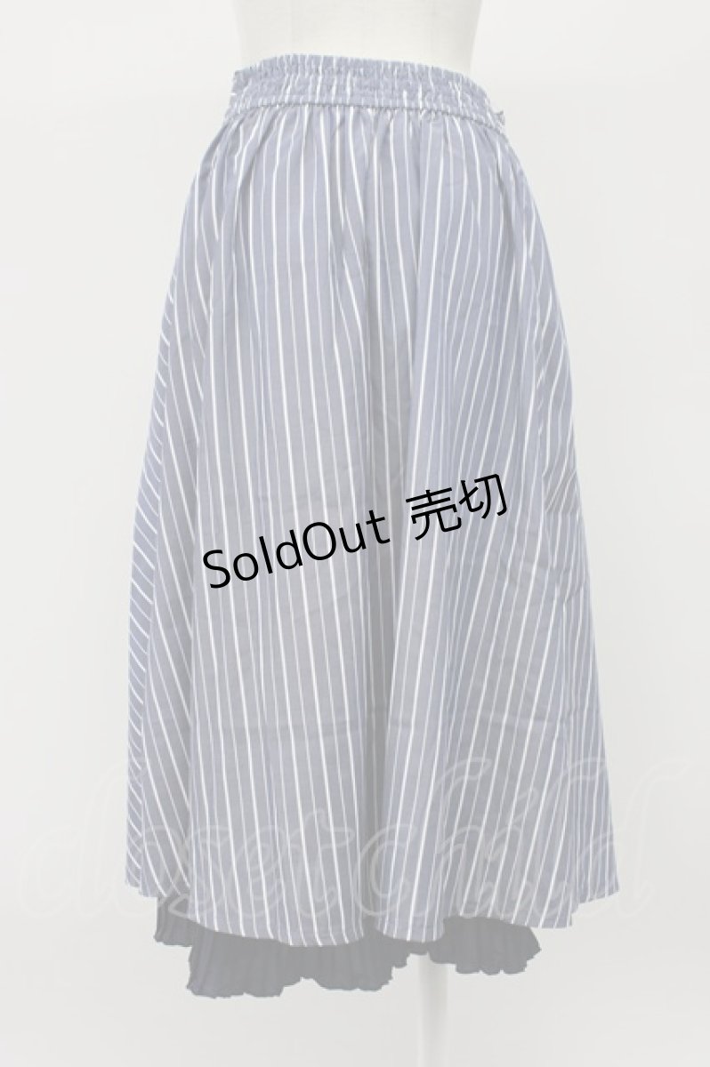 画像2: axes femme / 連ボタンミディスカート  青Ｘ白 T-26-03-13-031-AX-SK-SA-ZT (2)