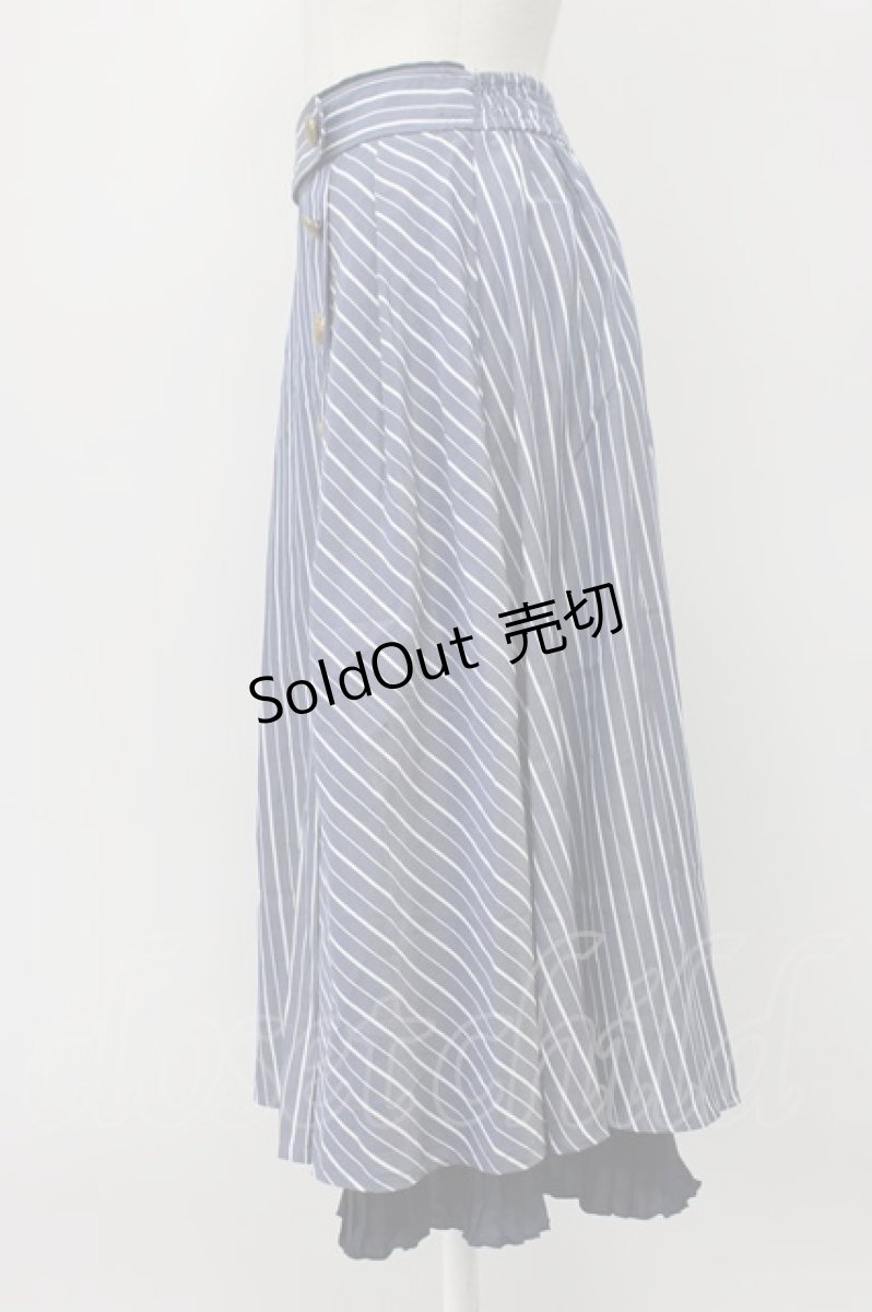 画像3: axes femme / 連ボタンミディスカート  青Ｘ白 T-26-03-13-031-AX-SK-SA-ZT (3)