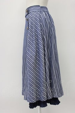 画像3: axes femme / 連ボタンミディスカート  青Ｘ白 T-26-03-13-031-AX-SK-SA-ZT