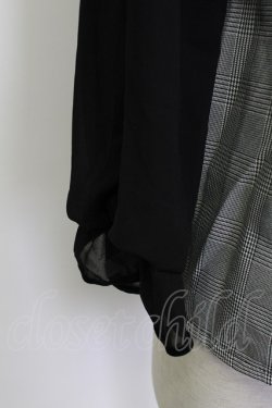 画像4: axes femme POETIQUE / グレンチェックシフォン袖トップス  黒Ｘ白 T-26-03-13-004-AX-TO-SA-ZT