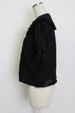 画像3: axes femme kawaii / 半袖丸襟コットンブラウス M ブラック T-26-03-13-005-AX-BL-SA-ZT (3)