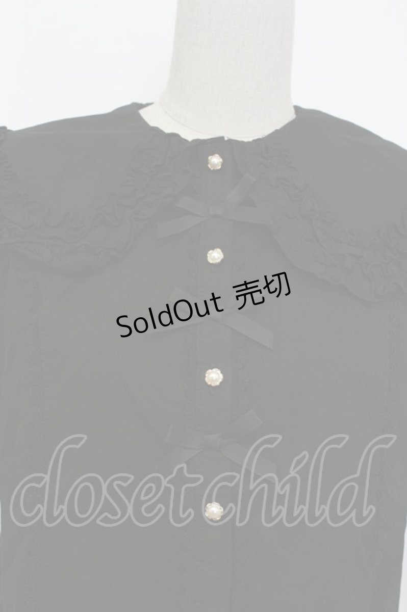 画像5: axes femme kawaii / 半袖丸襟コットンブラウス M ブラック T-26-03-13-005-AX-BL-SA-ZT (5)