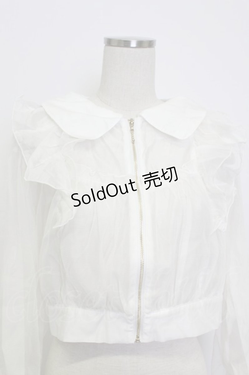 画像4: axes femme POETIQUE / シアー×チュールブルゾン M キナリ T-26-03-13-001-AX-TO-SA-ZT (4)