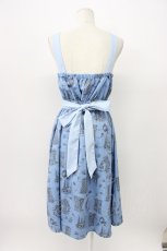 画像2: axes femme POETIQUE / ジュイ風物語柄ワンピース M サックス T-26-03-13-010-AX-OP-SA-ZH (2)