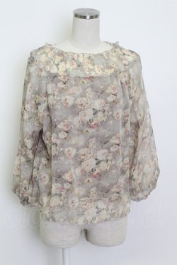 画像1: axes femme / 花柄トップス  ベージュ T-26-03-13-002-AX-TO-SA-ZT