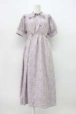 画像1: axes femme POETIQUE / 半袖リボンタイ花柄ワンピース M ラベンダー T-26-03-13-012-AX-OP-SZ-ZH (1)