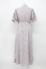 画像2: axes femme POETIQUE / 半袖リボンタイ花柄ワンピース M ラベンダー T-26-03-13-012-AX-OP-SZ-ZH (2)