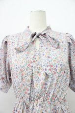 画像5: axes femme POETIQUE / 半袖リボンタイ花柄ワンピース M ラベンダー T-26-03-13-012-AX-OP-SZ-ZH (5)