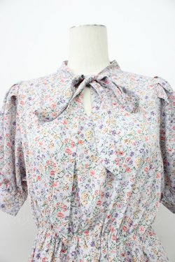 画像5: axes femme POETIQUE / 半袖リボンタイ花柄ワンピース M ラベンダー T-26-03-13-012-AX-OP-SZ-ZT