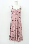 axes femme / バタフライメッシュキャミワンピース M ピンク T-26-03-13-013-AX-OP-SA-ZT