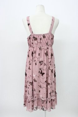 画像2: axes femme / バタフライメッシュキャミワンピース M ピンク T-26-03-13-013-AX-OP-SA-ZT