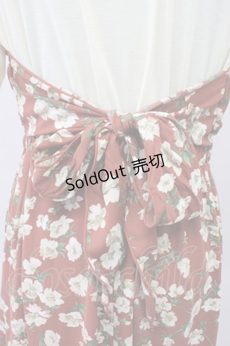 画像3: axes femme / ビスチェ切替ドッキングワンピース  ブラウンＸ白 T-26-03-13-014-AX-OP-SA-ZT645 (3)