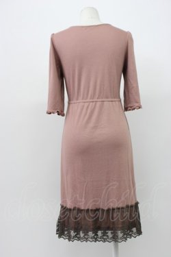 画像2: axes femme / カメオレースカットワンピース  ピンクＸグレー T-26-03-13-015-AX-OP-SA-ZT