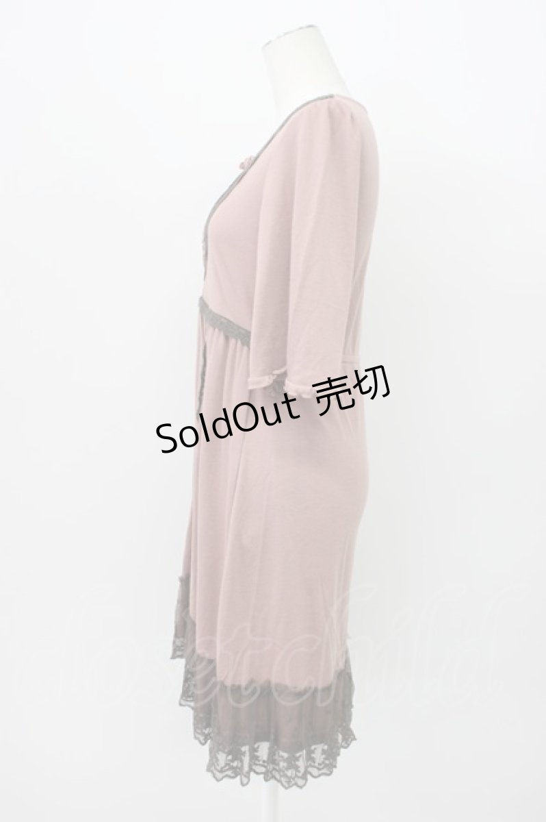 画像3: axes femme / カメオレースカットワンピース  ピンクＸグレー T-26-03-13-015-AX-OP-SA-ZT645 (3)