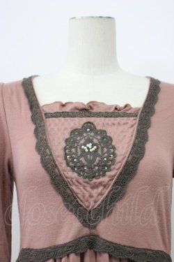 画像6: axes femme / カメオレースカットワンピース  ピンクＸグレー T-26-03-13-015-AX-OP-SA-ZT