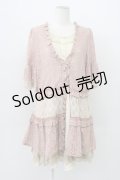 axes femme / CD重ね着風チュニック M アワピンク T-26-03-13-016-AX-OP-SA-ZT