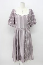 画像1: axes femme / ブロッキングストライプワンピース  ピンクＸ白 T-26-03-13-017-AX-OP-SA-ZT645 (1)