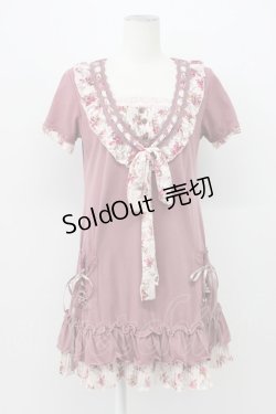 画像1: axes femme / 花柄レースブロッキングチュニ M コイピンク T-26-03-13-018-AX-OP-SA-ZT