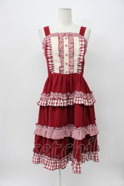 画像1: axes femme kawaii / カントリーチェックジャンスカ B ボルドー T-26-03-13-019-AX-OP-SA-ZT