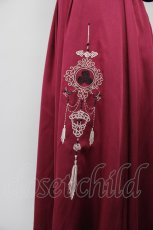 画像5: axes femme / チャイナ風刺繍キャミワンピース  ボルドーＸ黒 T-26-03-13-020-AX-OP-SA-ZT645 (5)