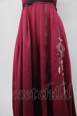 画像6: axes femme / チャイナ風刺繍キャミワンピース  ボルドーＸ黒 T-26-03-13-020-AX-OP-SA-ZT