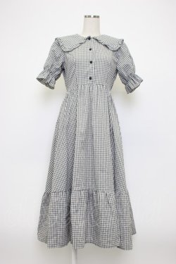 画像1: m petit by misako / AM*ギンガムCHKワンピース S 黒Ｘ白チェック T-26-03-14-023-LO-OP-SA-ZT