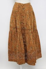 画像1: KANEKO ISAO / 小花柄前ボタンスカート  オレンジ系 T-26-03-14-027-EL-SK-OW-ZT647 (1)