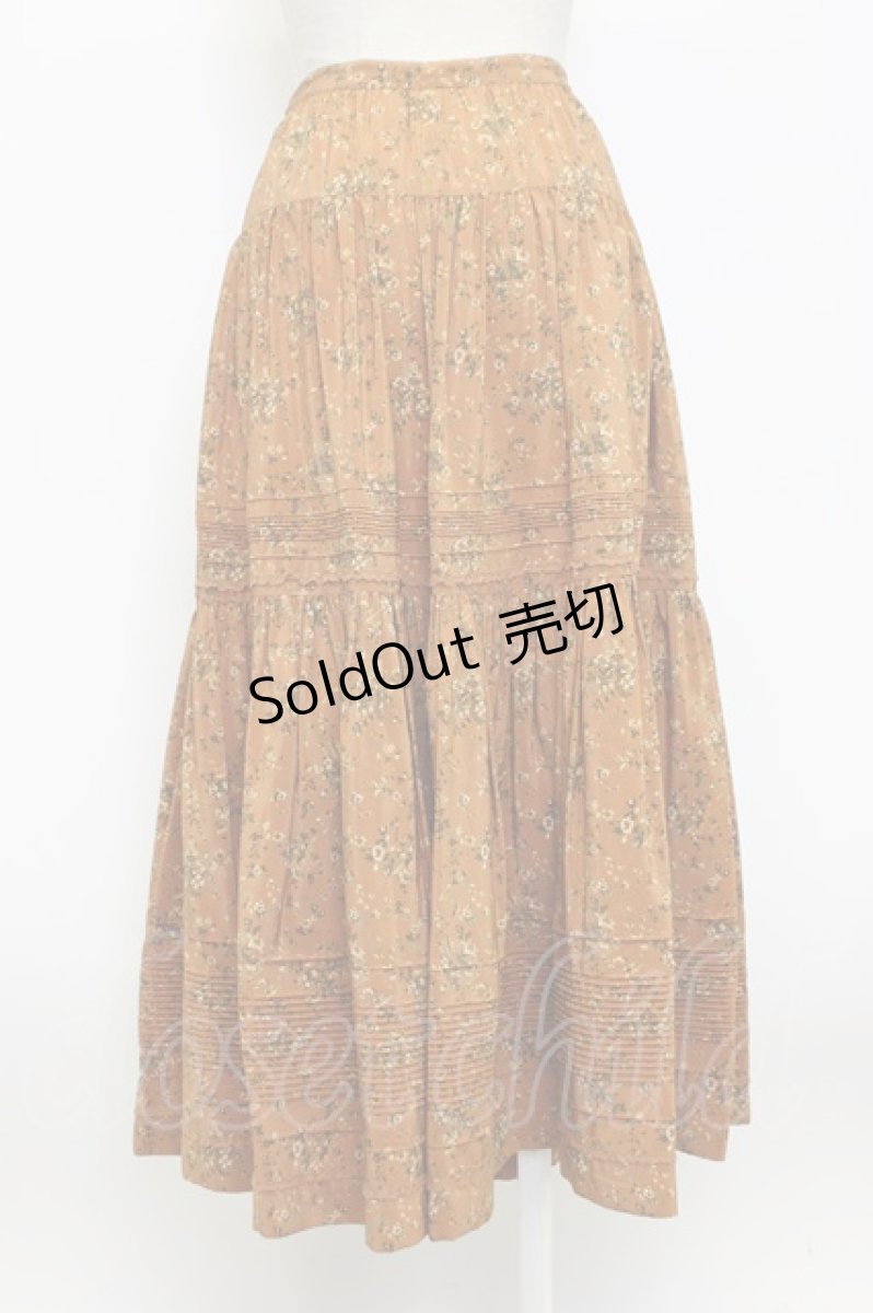 画像2: KANEKO ISAO / 小花柄前ボタンスカート  オレンジ系 T-26-03-14-027-EL-SK-OW-ZT647 (2)