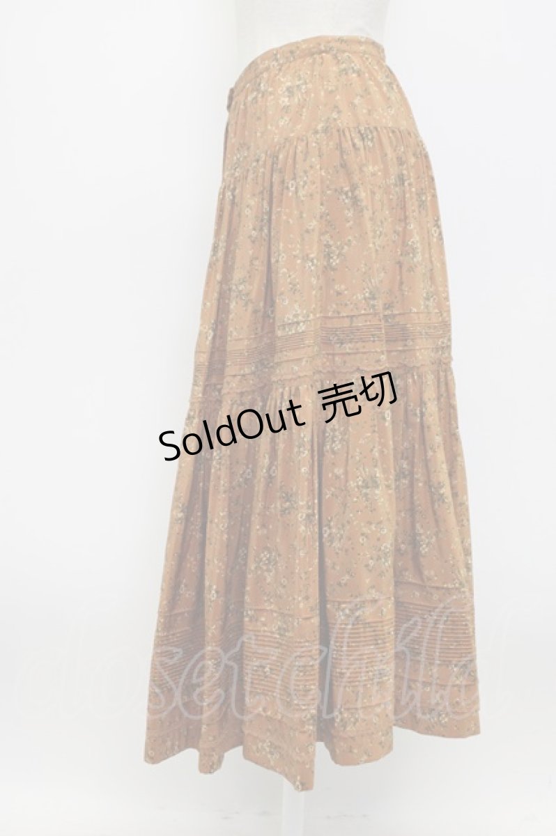 画像3: KANEKO ISAO / 小花柄前ボタンスカート  オレンジ系 T-26-03-14-027-EL-SK-OW-ZT647 (3)