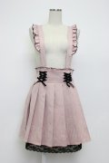 DearMyLove / サス付フリルレースアッププリーツスカート LL ピンクＸ黒 T-26-03-14-031-EL-SK-SA-ZT
