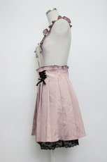 画像3: DearMyLove / サス付フリルレースアッププリーツスカート LL ピンクＸ黒 T-26-03-14-031-EL-SK-SA-ZT647 (3)