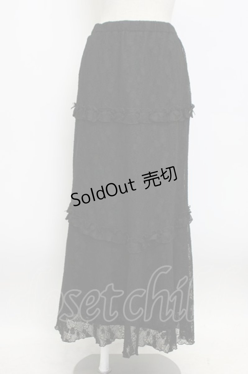 画像1: INGEBORG / プチリボン使いレーススカート M クロ T-26-03-14-033-LO-SK-OW-ZT (1)