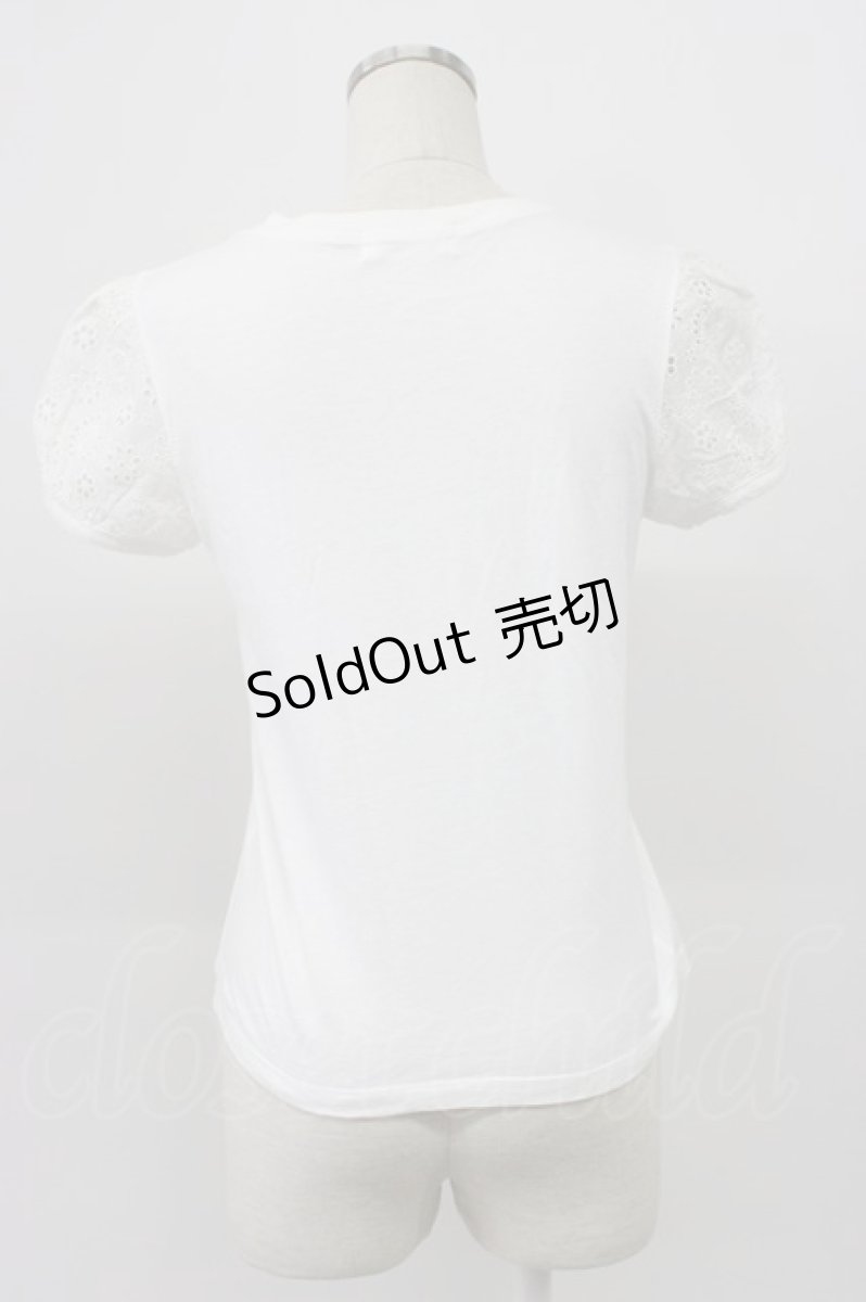 画像2: Jane Marple / フラワーレース半袖カットソー  白 T-26-03-14-001-JM-TO-SA-ZT (2)