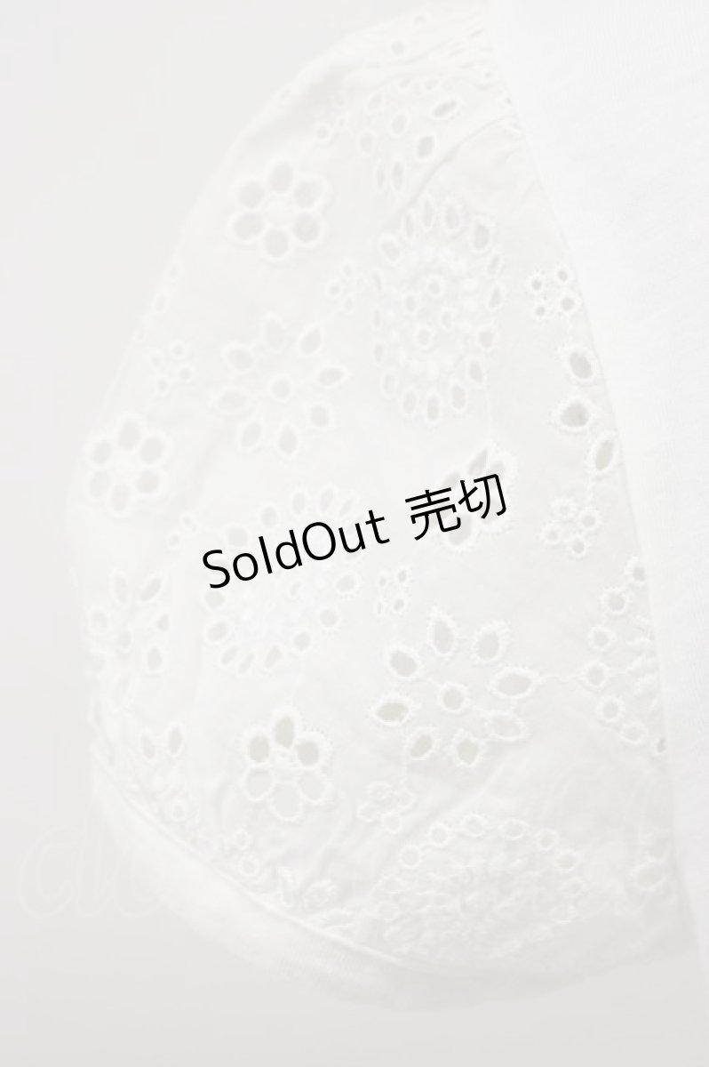 画像3: Jane Marple / フラワーレース半袖カットソー  白 T-26-03-14-001-JM-TO-SA-ZT (3)