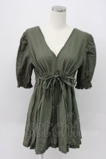画像1: axes femme / 後ろレースアップチュニック M グリーン T-26-03-14-007-AX-TO-SA-ZT (1)