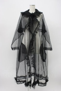 画像1: noir kei ninomiya / ナイロンチュールコート S 黒 T-26-03-14-008-PU-CO-SA-ZT