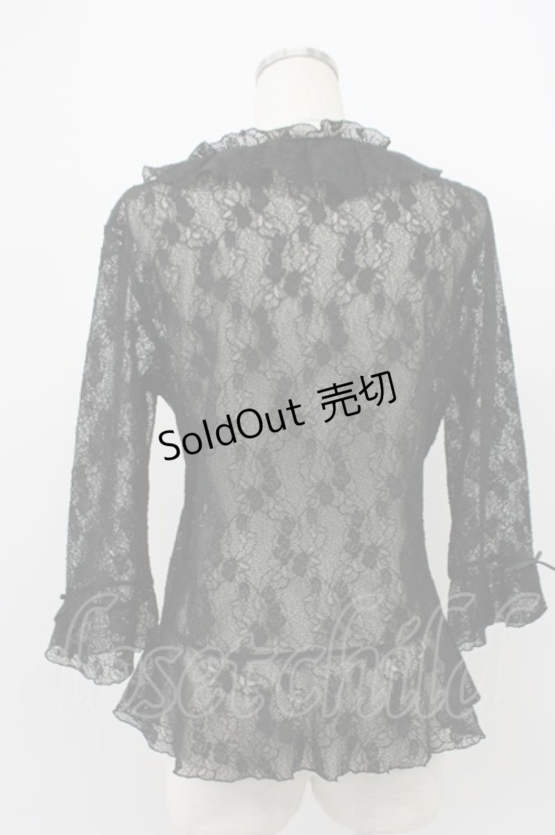 画像2: INGEBORG / プチリボン使いレースプルオーバー M クロ T-26-03-14-009-LO-TO-OW-ZT (2)