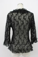 画像2: INGEBORG / プチリボン使いレースプルオーバー M クロ T-26-03-14-009-LO-TO-OW-ZT (2)