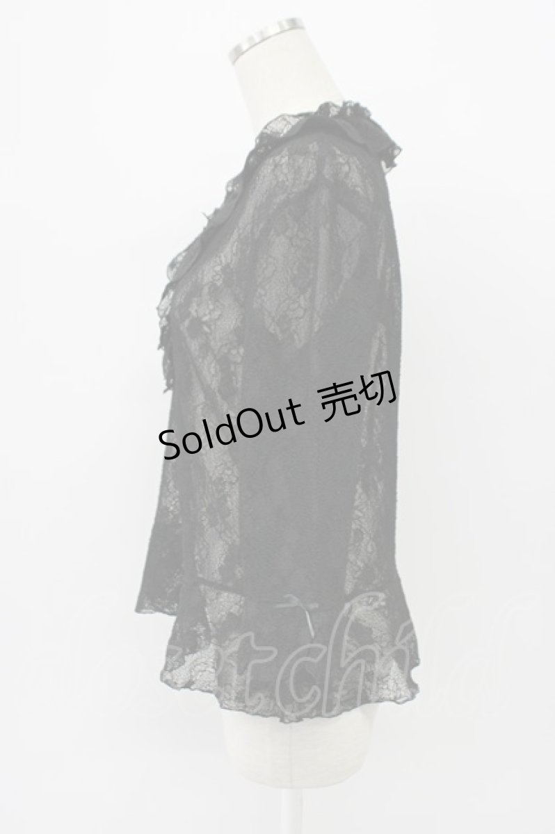 画像3: INGEBORG / プチリボン使いレースプルオーバー M クロ T-26-03-14-009-LO-TO-OW-ZT (3)